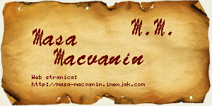 Maša Mačvanin vizit kartica